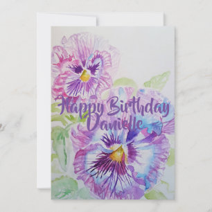 Invitation d'anniversaire à l'aquarelle d'art de p