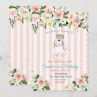 Invitation d'anniversaire à l'aquarelle de lapin p