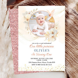 Invitation d'anniversaire à l'aquarelle florale de