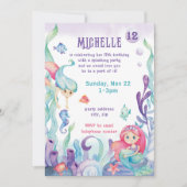 Invitation d'anniversaire à l'aquarelle pastel Sir (Devant)