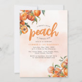 Invitation d'anniversaire à l'aquarelle pêche (Devant)