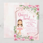 Invitation d'anniversaire à l'aquarelle rose de da (Devant / Derrière)