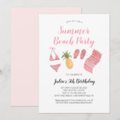 Invitation d'anniversaire à l'aquarelle sur le thè (Devant / Derrière)
