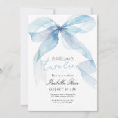 Invitation d'anniversaire à l'arc bleu aquarelle (Devant)