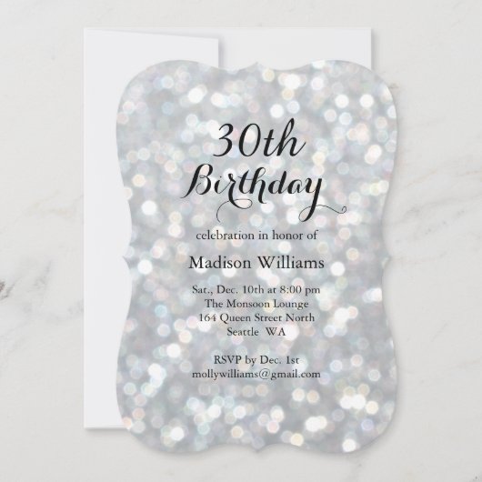 Invitation d'anniversaire à l'élégante lumière d'a (Devant)