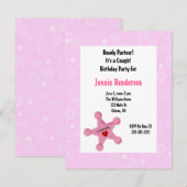 Invitation d'anniversaire à l'insigne de la fille  (Devant / Derrière)