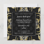 Invitation d'anniversaire à l'or et à l'argent tou (Dos)