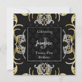 Invitation d'anniversaire à l'or et à l'argent tou (Devant)