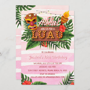 Invitation d'anniversaire à Luau