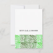 Invitation d'anniversaire à motif d'animal vert (Dos)