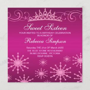 Invitation d'anniversaire à motif flocon de neige