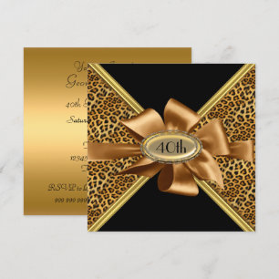 Invitation d'anniversaire à motif léopard