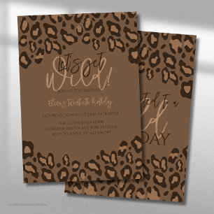 Invitation d'anniversaire à motif léopard élégant