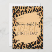Invitation d'anniversaire à motif léopard élégant (Dos)