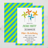 Invitation d'anniversaire à moulin à vent (Devant / Derrière)