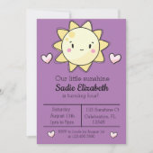 Invitation d'anniversaire à notre petite fille de  (Devant)