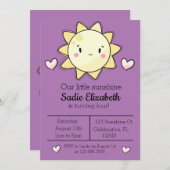 Invitation d'anniversaire à notre petite fille de  (Devant / Derrière)