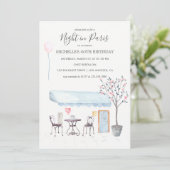 Invitation d'anniversaire à Paris à l'aquarelle (Debout devant)