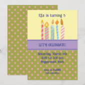 Invitation d'anniversaire à pois (Devant / Derrière)