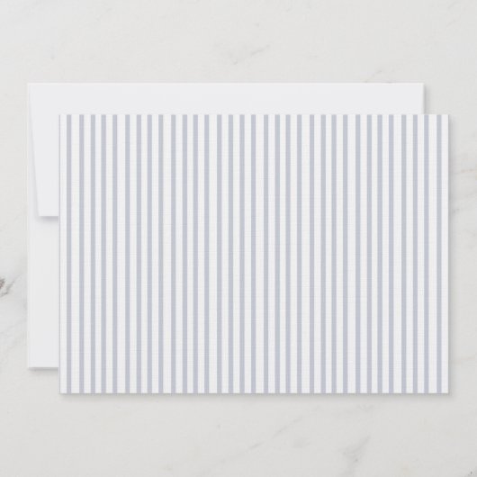 Invitation d'anniversaire à rayures grises d'ancre (Dos)