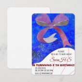 Invitation d'anniversaire à ruban rose, Invitation (Devant / Derrière)