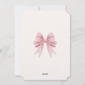 Invitation d'anniversaire à ruban rose pâle (Dos)