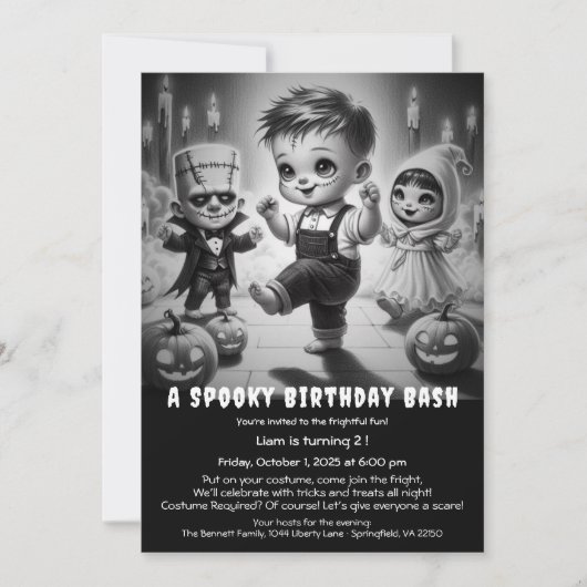 Invitation d'anniversaire à thème de costume d'Hal (Devant)