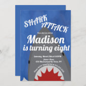 Invitation d'anniversaire à thème de requin modern (Devant / Derrière)