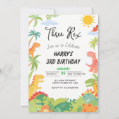 Invitation D'Anniversaire À Thème Dinosaure - 'Tro (Devant)