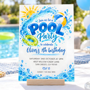 Invitation d'anniversaire à thème fête au bord de 