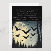 Invitation d'anniversaire à thème foncé (Devant / Derrière)