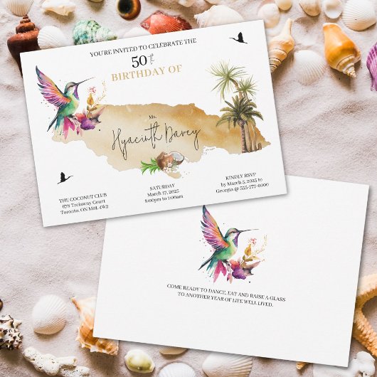 Invitation d'anniversaire à thème jamaïcain