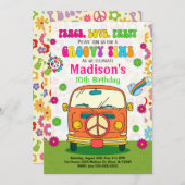 Invitation d'anniversaire à thème les années 70 su (Devant / Derrière)