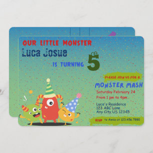 Invitation d'anniversaire à thème Little Monster