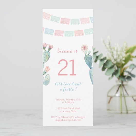 Invitation d'anniversaire à thème mexicain pour fi (Debout devant)