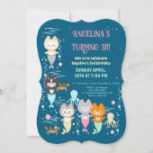 Invitation d'anniversaire à thème nautique. (Devant)