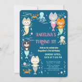 Invitation d'anniversaire à thème nautique. (Devant)