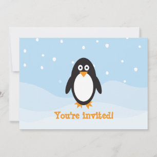 Invitation d'anniversaire à thème Penguin