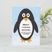 Invitation d'anniversaire à thème Penguin (Debout devant)