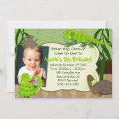 Invitation d'anniversaire à thème Reptile (Devant)