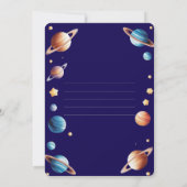 Invitation d'anniversaire à thème spatial personna (Dos)
