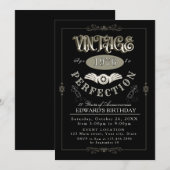 Invitation d'anniversaire à thème whiskey vintage (Devant / Derrière)