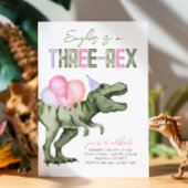 Invitation d'anniversaire à trois Rex Dinosaur