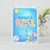 Invitation d'anniversaire à une fête au bord de la (Debout devant)