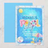 Invitation d'anniversaire à une fête au bord de la (Devant / Derrière)