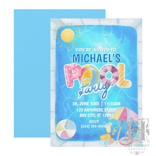 Invitation d'anniversaire à une fête au bord de la