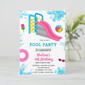 Invitation d'anniversaire à une fête de toboggan a (Debout devant)