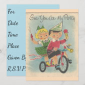Invitation d'anniversaire à vélo (Devant / Derrière)