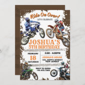 Invitation d'anniversaire à vélo. Invitation de mo (Devant / Derrière)