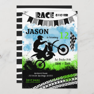 Invitation d'anniversaire à vélo modifiable